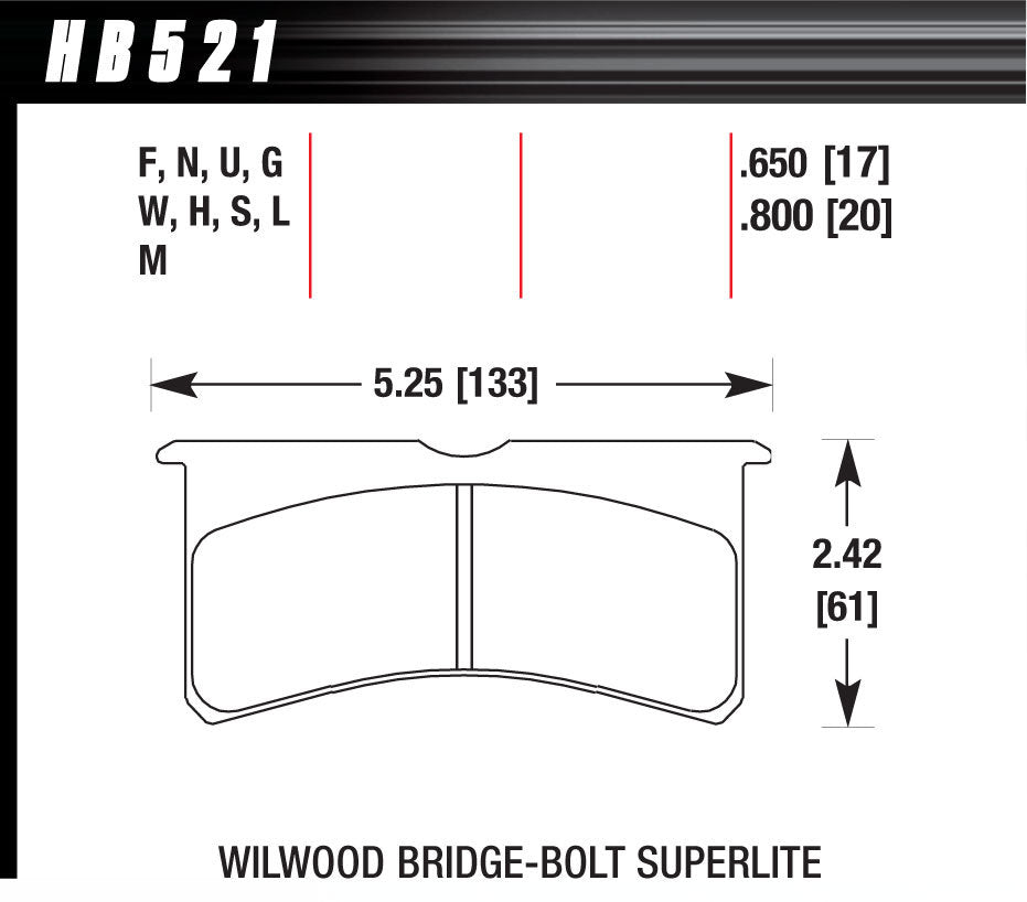 Hawk Brake SL Bridgebolt DTC-70 - HB521U.800