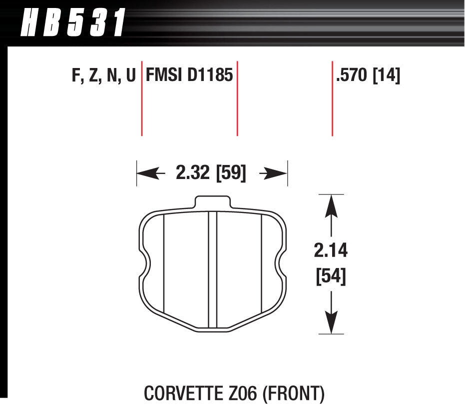 Hawk Brake 2006 Corvette ZO6 Perf Ceramic - HB531Z.570
