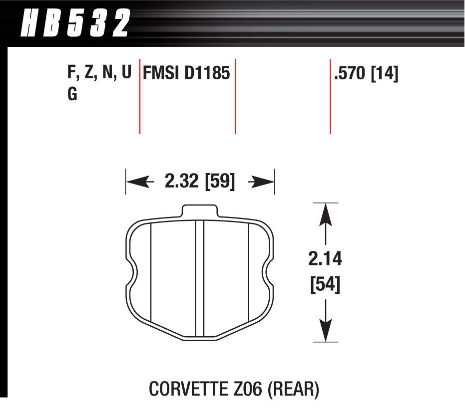 Hawk Brake 2006 Corvette ZO6 HP Plus - HB532Z.570