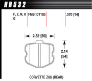 Hawk Brake 2006 Corvette ZO6 HP Plus - HB532Z.570