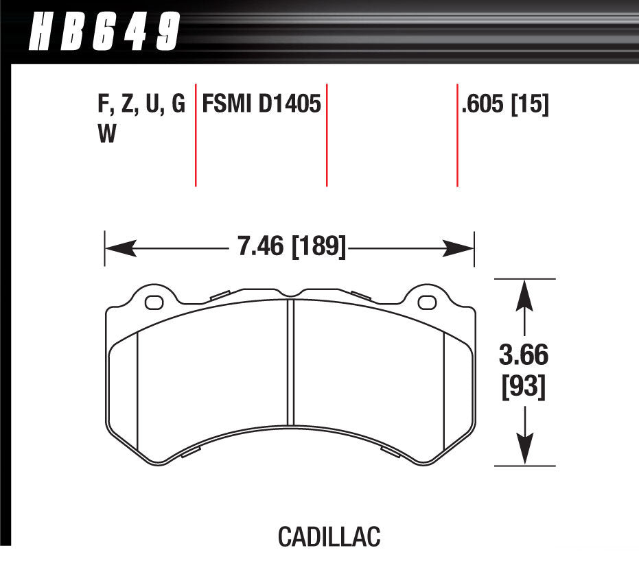 Hawk Brake Brake Pads GM / Dodge Front Ceramic - HB649Z.605