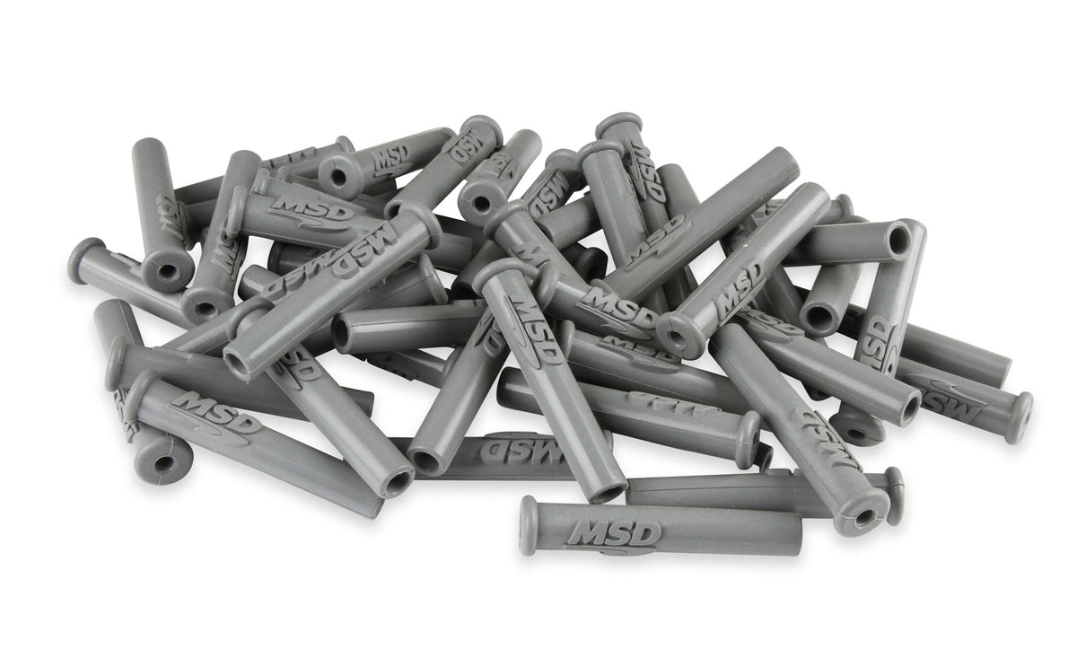 MSD Ignition Spark Plug Boot Straight Gray Silicone 50pk - 34564